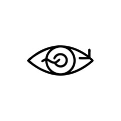 eye with scrolling loop doomscrolling icon with spiral design and arrow indicating movement  
