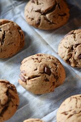 Freshly Baked Chocolate Chip Cookies in Oven