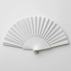 A stunning image of mockup of a white folding hand fan set apart against a white background.