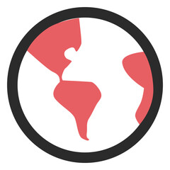 Earth globe colored stroke icon