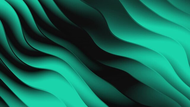 Smooth abstract animation with teal and black color waves in a loop. Perfect for web design, presentations, marketing, and creative visual projects. High-quality 4K resolution.