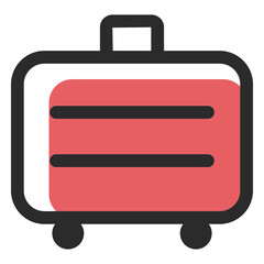Travel suitcase colored stroke icon