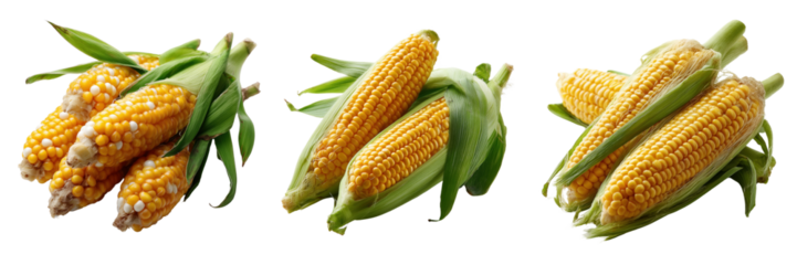 Harvesting fresh corn in the field nature photography outdoor view on transparent background