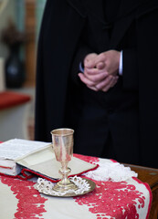 christening of new born baby in church