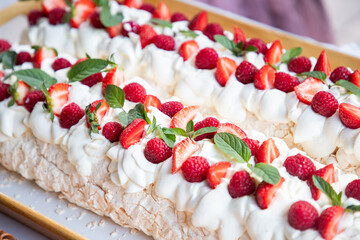 birthday cake with strawberries