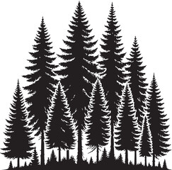 Obraz premium Silhouette of a Majestic Evergreen Forest