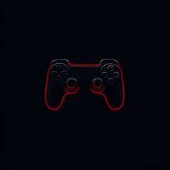Sleek Minimalist Gaming Joystick Logo Featuring Smooth Vector Shapes Monochrome Palette with Striking Red Highlight Clean Typography Modern Professional Branding Design.