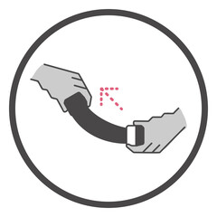Aboard tighten seat belt symbol