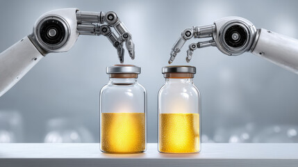 Cancer vaccine development in clinical trial shows robotic laboratory precision advancing medical research and treatment