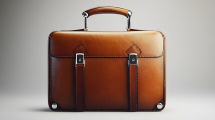Classic suitcase on a clean white background showcasing a polished wood finish ideal for travel and business