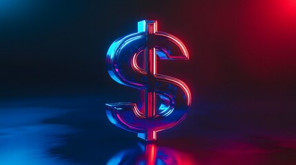 Sleek metallic dollar sign on a table with minimalist background emphasizing value and economic significance
