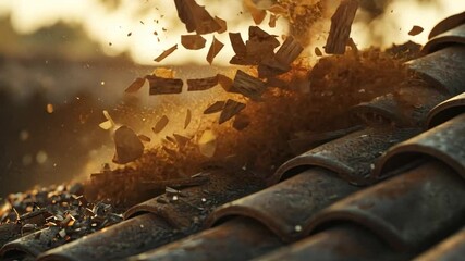 Old terracotta roof tiles - Powered by Adobe