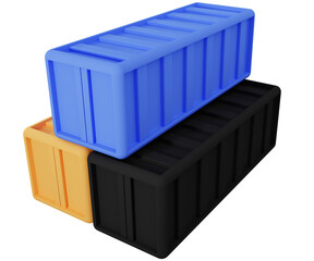 Playful Cargo Container in Cartoon Style on Transparent Background 3D Render Illustration