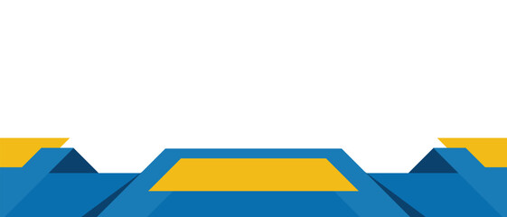 Modern blue and yellow abstract banner background. Professional blue and yellow presentation border. Vector illustration