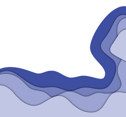Abstract Blue Paper Cut Waves