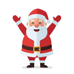 santa claus with hand rise happy face 