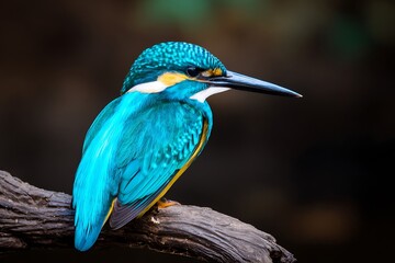 Common Kingfisher perched on a branch