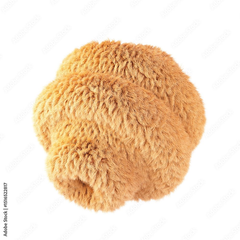 Poster fluffy geometric shape isolated on white background. 3d design element.