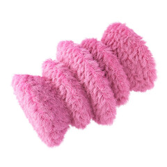 Pink abstract fluffy shape. 3d design element isolated on white background.
