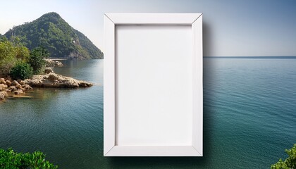mockup with a white frame