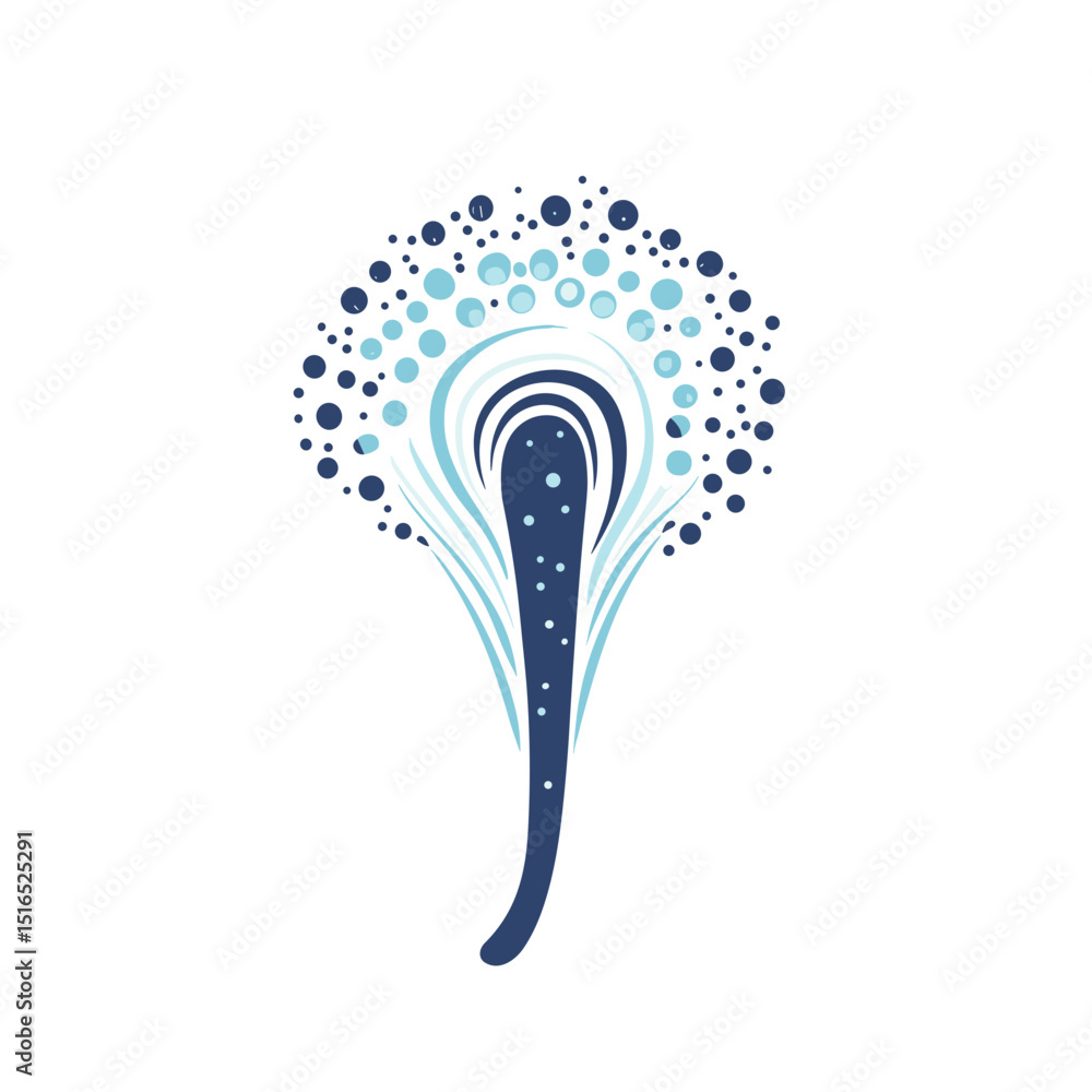 Aufkleber abstract decorative design with blue blobs and squiggles on white background for graphic elements an