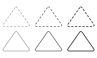 Smooth hexagon shape with geometric edges set. Regular polygon icon. Flat vector illustration isolated on white background.