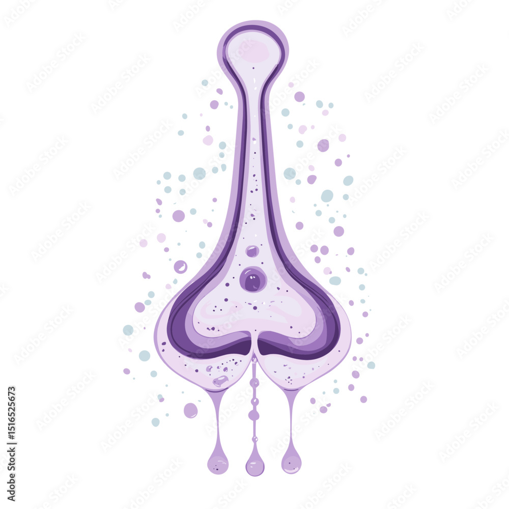 Poster abstract lilac design with geometric patterns and decorative elements on white backdrop