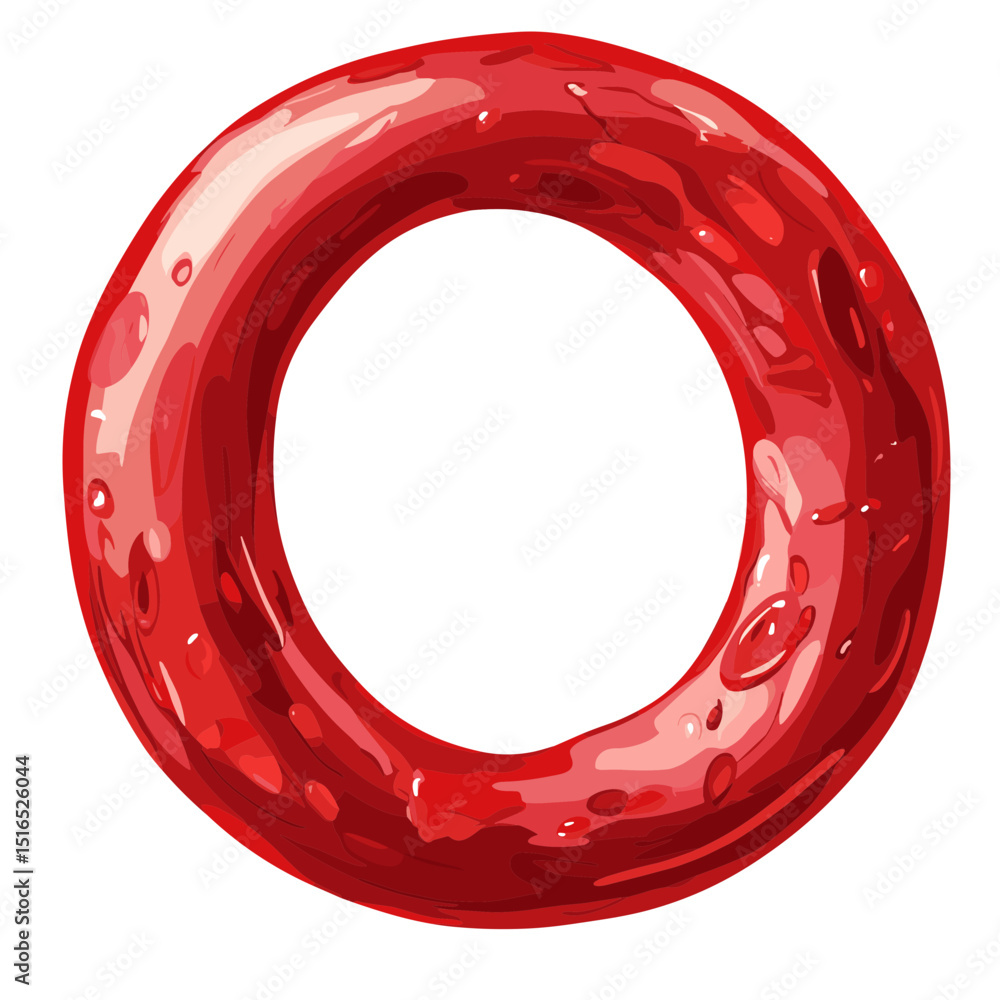 Poster abstract red circle with textured surface isolated on white background geometric illustration for mo