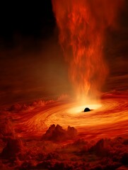 Fototapeta premium Cosmic Event Horizon, Fiery Vortex