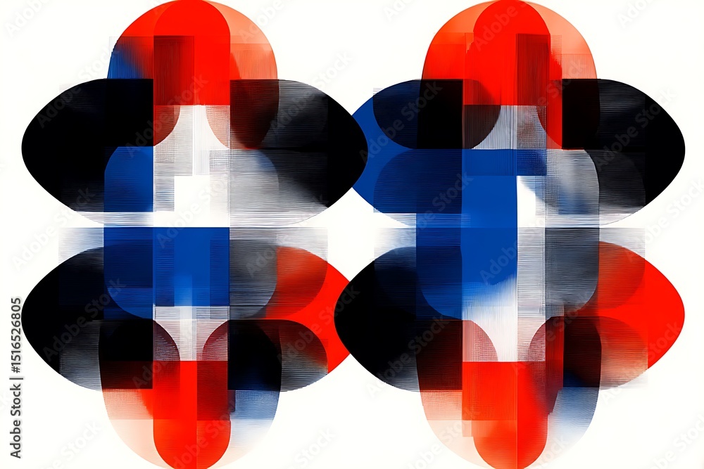 Poster abstract art with geometric shapes patterns