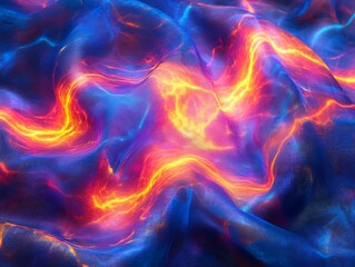 Fototapeta premium Iridescent fluid dynamics: A vibrant display of light and color interplay