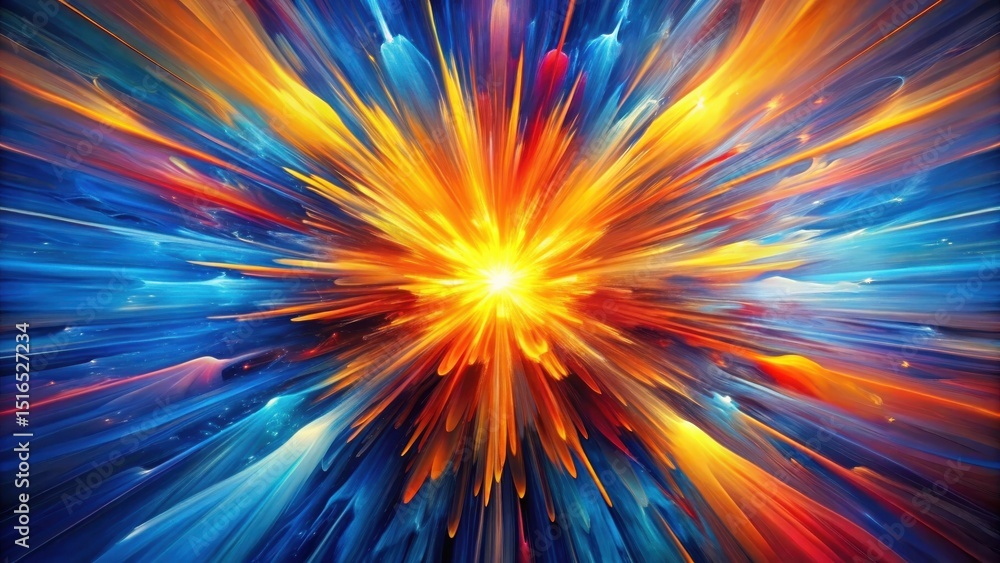Aufkleber a vibrant explosion of color, radiating energy and dynamic motion, a burst of abstract artistry show