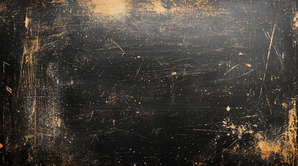 A black grunge abstract background with dust and scratches, featuring an aged photo editor layer and ample copy space.