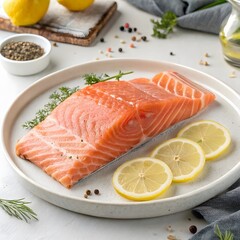 salmon with lemon