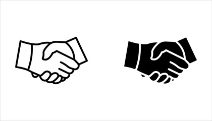 Business handshake icon set, vector illustration on white background.