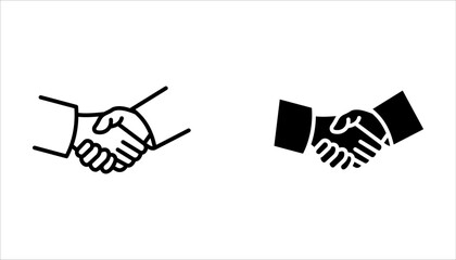 Business handshake icon set, vector illustration on white background.