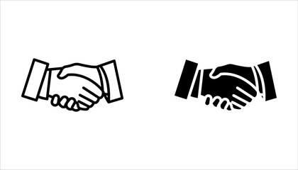 Business handshake icon set, vector illustration on white background.