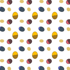 Seamless pattern with colorful eggs, wrapping paper design, printed fabric motif