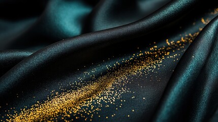 Wet silk with gold flecks that create a radiant effect 