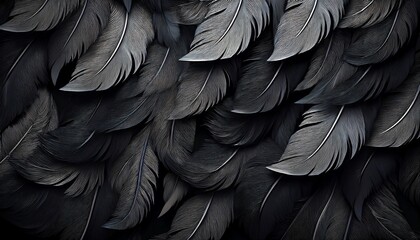 Fototapeta premium black feathers background