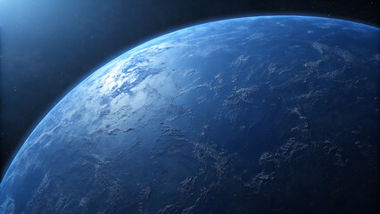 Obraz premium Stunning Planetary Visualization: A Beautiful Blue World in Space
