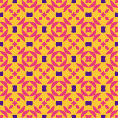 Vibrant Geometric Pop Art Floral Pattern