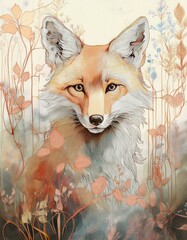 Generated image Beautiful red fox in the wilderness