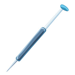 Naklejka premium Blue Medical Syringe Isolated on White Background for Healthcare Purpose Immunization Vaccination