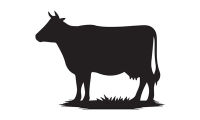 Fototapeta premium Cow vector silhouette.