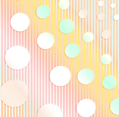 light colorful polka dots retro - futuristic background. stripes and circle,  aurora pattern. 