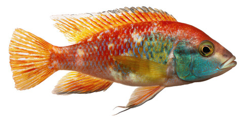 Fototapeta premium Vibrant Orange and Teal Freshwater Fish Stunning Aquarium Addition