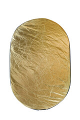Fototapeta premium Reflector gold light for photography on white background.