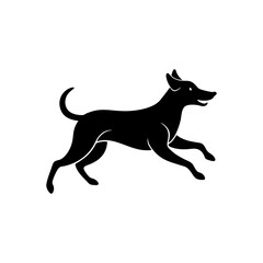 Fototapeta premium dog running vector silhouette