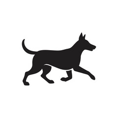 dog running vector silhouette
